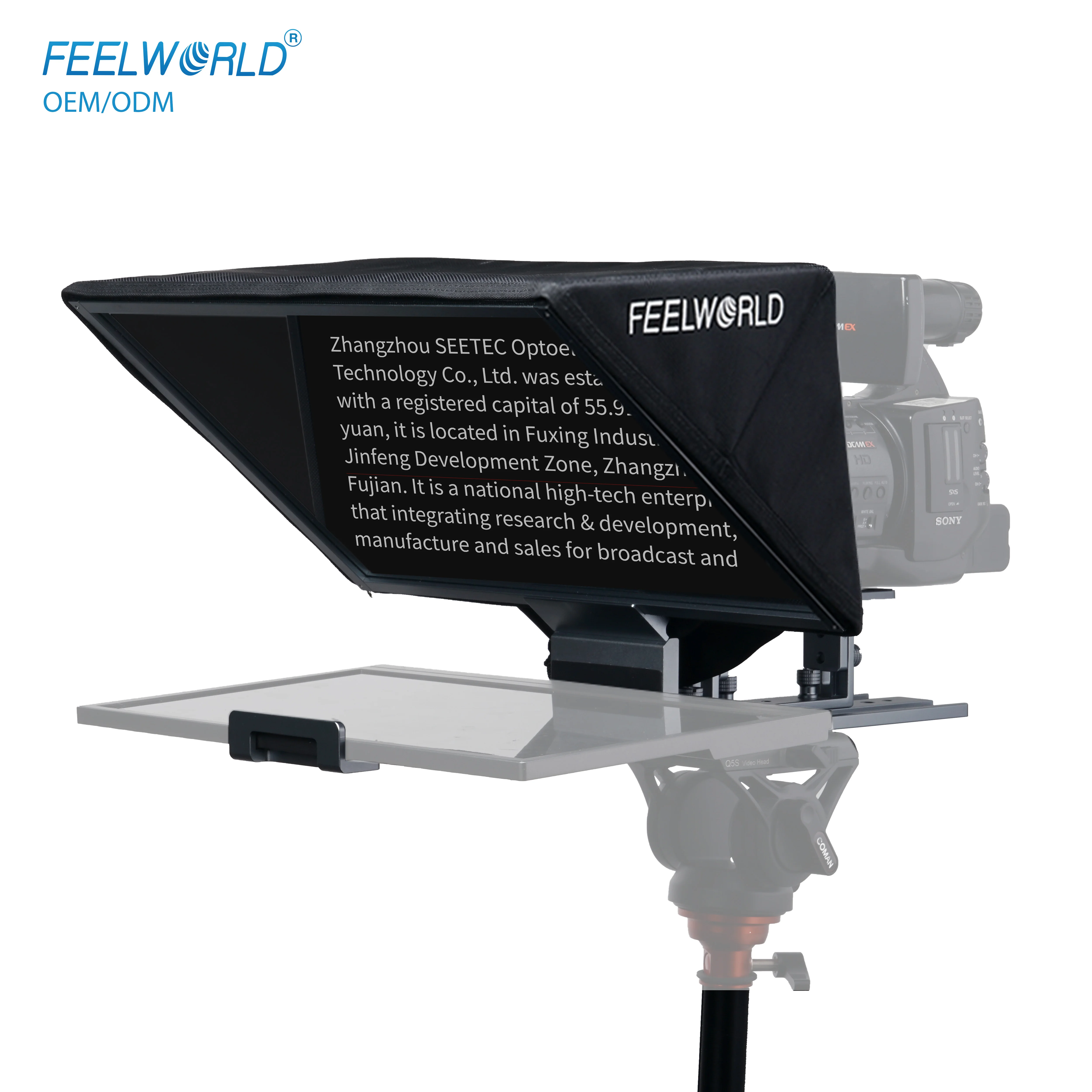 X FEELWORLD OEM Teleprompter TP16 Personalizável: Tablet de 16 polegadas Horizontal/Vertical, Serviço de Impressão de Logotipo, Pedidos em Lote