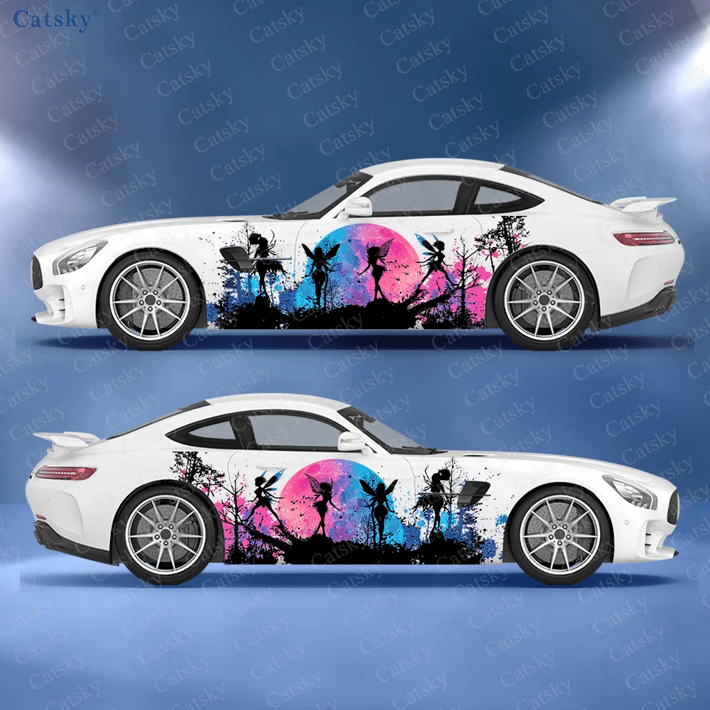 

Colored Fairy Trees Car Vinyl Wraps Decal Self-adhesive PVC Sticker Suitable for Trucks SUV Decoration Auto Accessories Gift