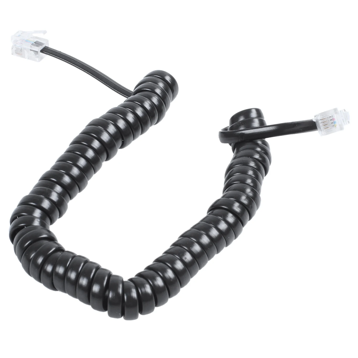 

9.3" Black RJ9 Telephone Phone Modem Coil Line Cord Cable