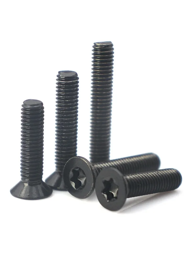 5/10/20/50 Stück M2 M2,5 M3 M4 M5 M6 M8 Sechslappen-Torx-Flachkopfschraube A2-70 Schwarz 304 Edelstahl Senkkopfschraube GB2673 DIY