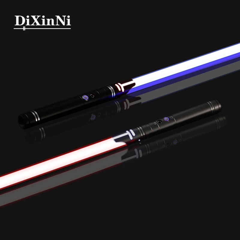 RGB Metal Lightsaber Laser Sword Heavy Dueling 14 Colors Sabre De Luz FOC Combat Cosplay Gift Luminous Kids Toys Rave Weapon