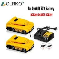 20V 3.0Ah DCB205 Replacement  Lithium-ion Battery for DeWalt DCB200 DCB201 power Tool set 20Volt 20 v Batteries 3000mah Battery