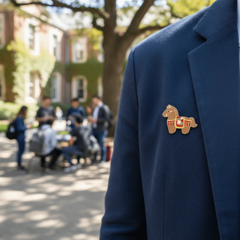 Creative Cartoon Zodiac Horse Brooch Alloy Decorative Animal Brooch Exquisite Lapel Pin New Year Gift