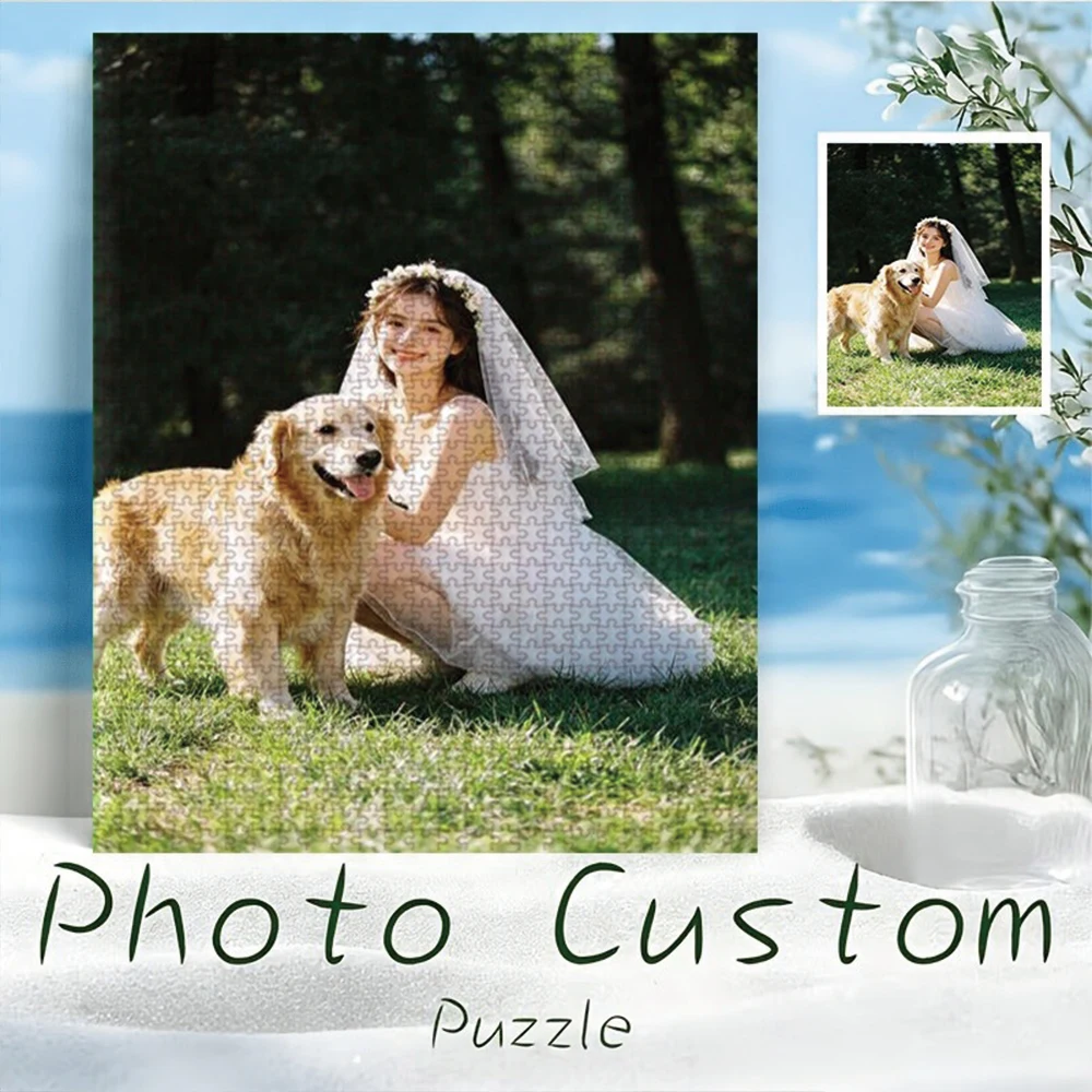 35/300/500/1082pcs Personalized Custom Photo Puzzle Couple Photos Wooden/cardboard for Adults DIY Toys Decoration