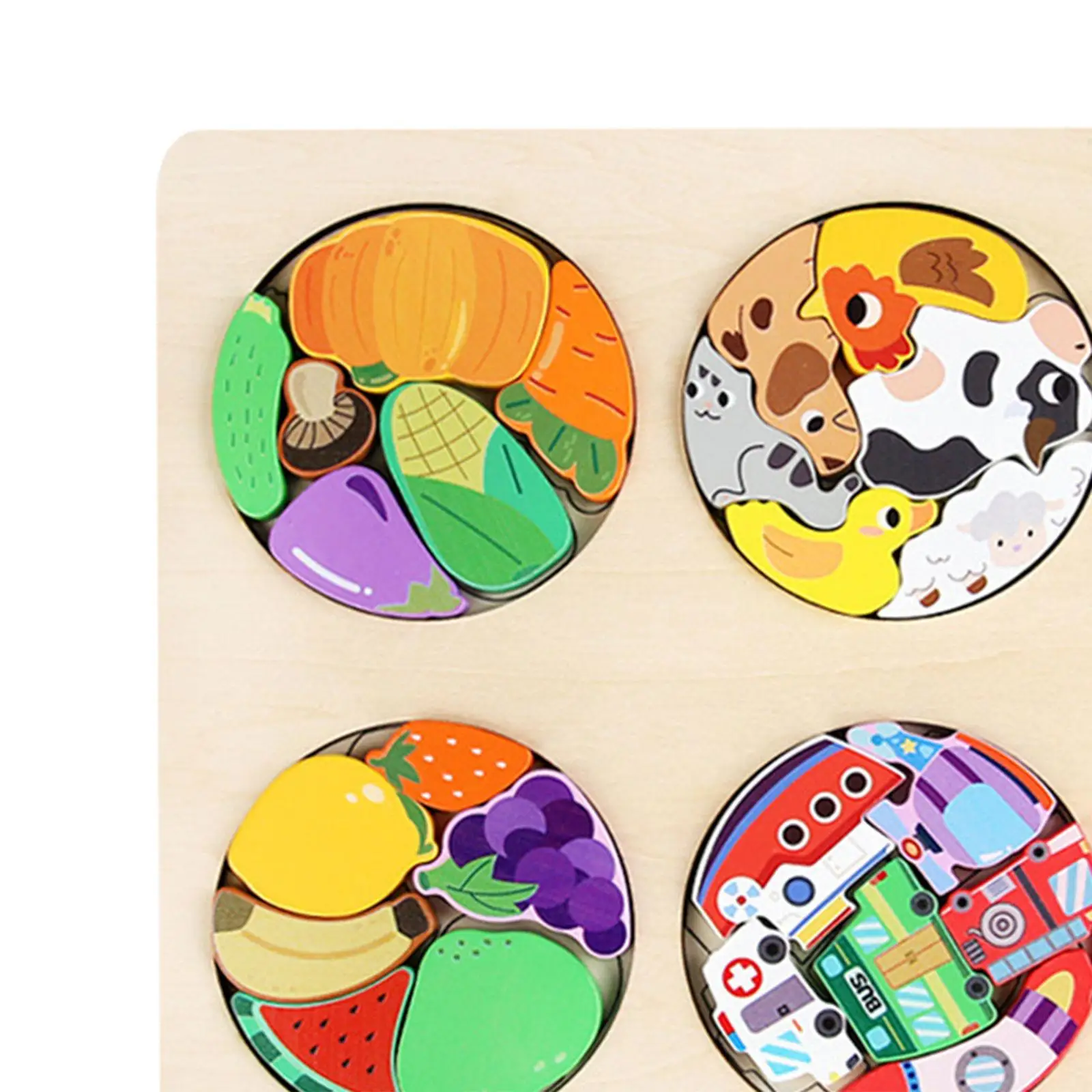 Puzzle in legno per bambini Abilità motoria fine Attività educativa portatile Apprendimento prescolare Illuminazione per ragazzi e ragazze dai 1 ai 3 anni