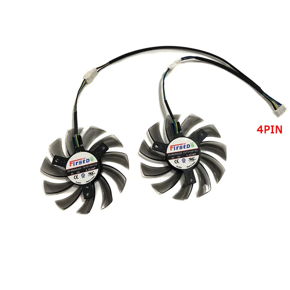 2Pcs/set GPU Graphics Fan T128010BH FD7010H12S VGA Video Cooler For ASUS HD7770 R7 260X Card Cooling