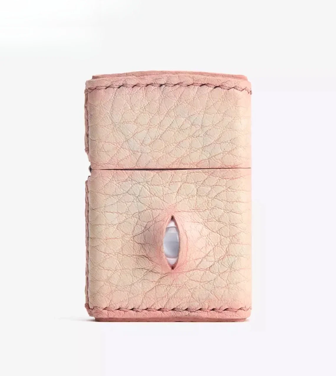 

High-end niche leather hand-painted skin-like eye flip lighter