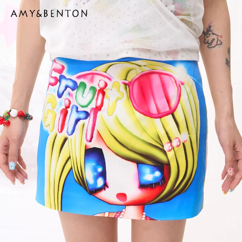 

Japanese Double Sided Print Low-rise Women's Mini Skirt New Spring Summer 2026 Collection Sweet Edgy Y2k Versatile Skirts Ladies