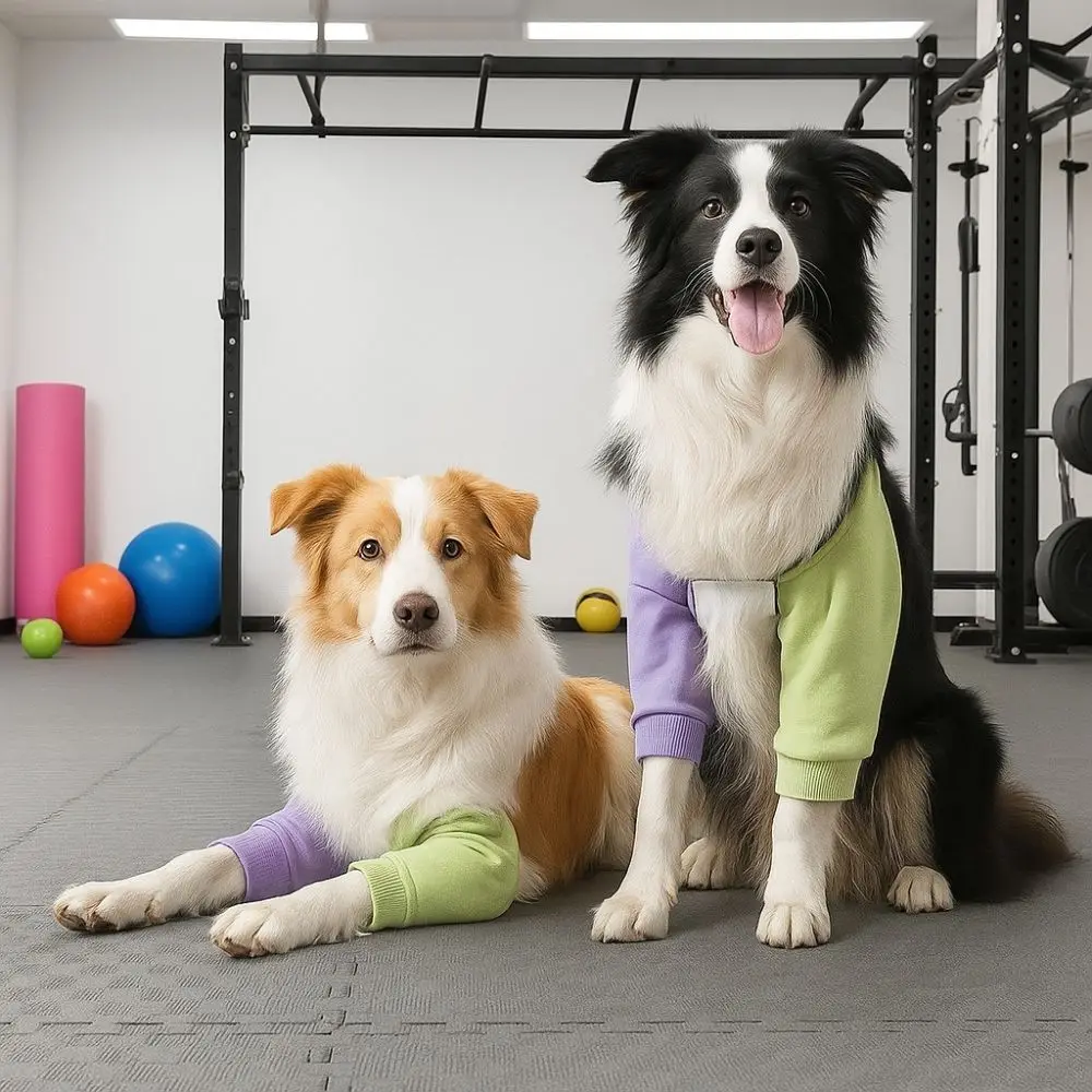Practical Warmth Dog Knee Brace Soft Adjustable Puppy Elbow Protector Breathable Anti-Lick Dog Brace Pads Knee Recovery
