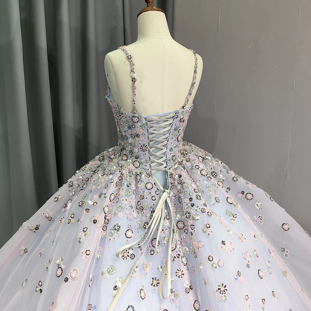 Jancember-exquisitos vestidos de quinceañera Superfinos para niña, vestido de baile con lentejuelas, tirantes finos, cuentas, barra de cordones Mitzvah DY6610