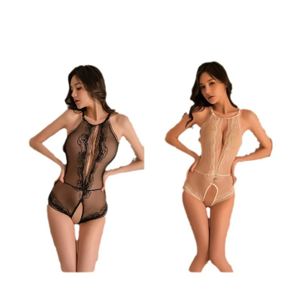 مثير الدانتيل انظر من خلال ارتداءها مغر عاطفي موحدة مجموعة ضيقة تناسب الملابس الداخلية المفتوحة المنشعب للبالغين
