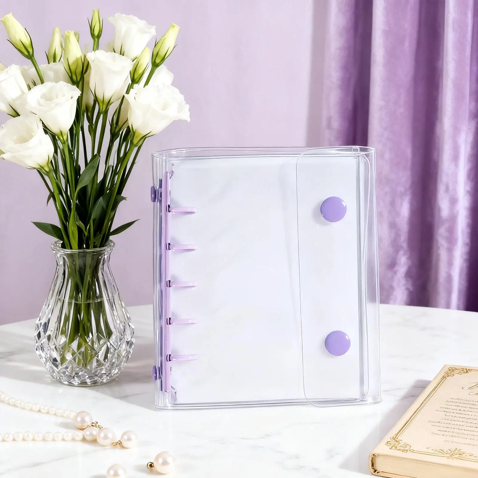 

Обложки для ноутбуков с переплетом, 5-кольца с кнопкой, декоративная защита, прозрачная с пустыми внутренними бумагами для фотографий в отпуск