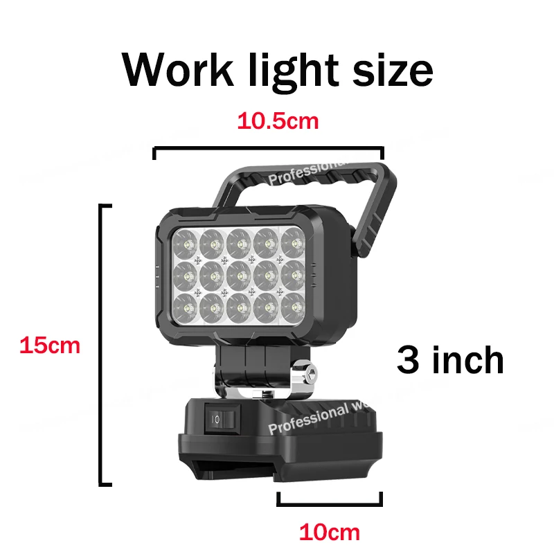 Work Light For Makit-a 14.4V 18V Li-ion Battery Outdoor Flood Light LED Flashlight Lantern Camping Lamp Emergency Lighting