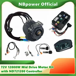 NBpower ultimo 72V 12kw Mid Drive Motor Peak 24kw per moto elettrica per adulti Dirt Bike con Controller Fardriver ND721200