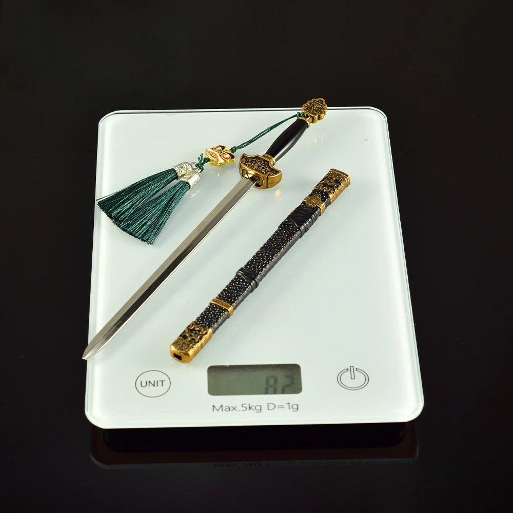 22CM Zwarte Mythe Chinese Game Randapparatuur Zwaard van Demon Doden Metalen Ambachtelijke Wapens Model Collectible Bureau Ornamenten Geschenken speelgoed