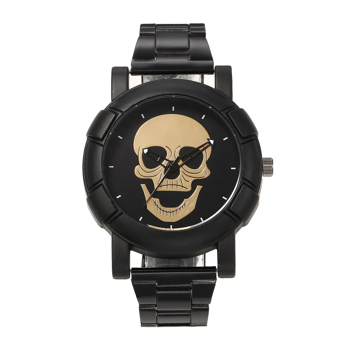 New cross-border high-grade skull gun black series male business steel band watch wholesale