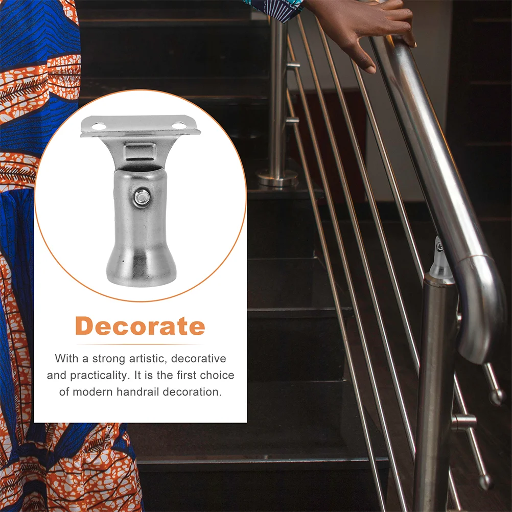 6 ชิ้นสแตนเลสสตีล Handrail วงเล็บยืดหยุ่นทนทานราวบันไดสนับสนุน Banister วงเล็บในร่มกลางแจ้งบันได