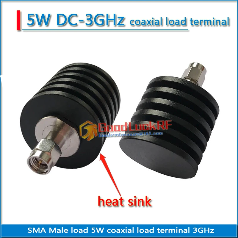 

SMA Male load high-power 5W coaxial Termination DUMMY load DC-3GHZ DC-6GHZ with heat sink low standing wave 50 ohm SMA-JR-5W