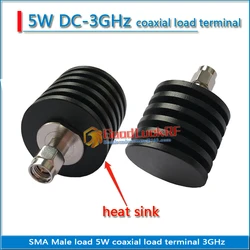 SMA Male load high-power 5W coaxial Termination DUMMY load DC-3GHZ DC-6GHZ with heat sink low standing wave 50 ohm SMA-JR-5W