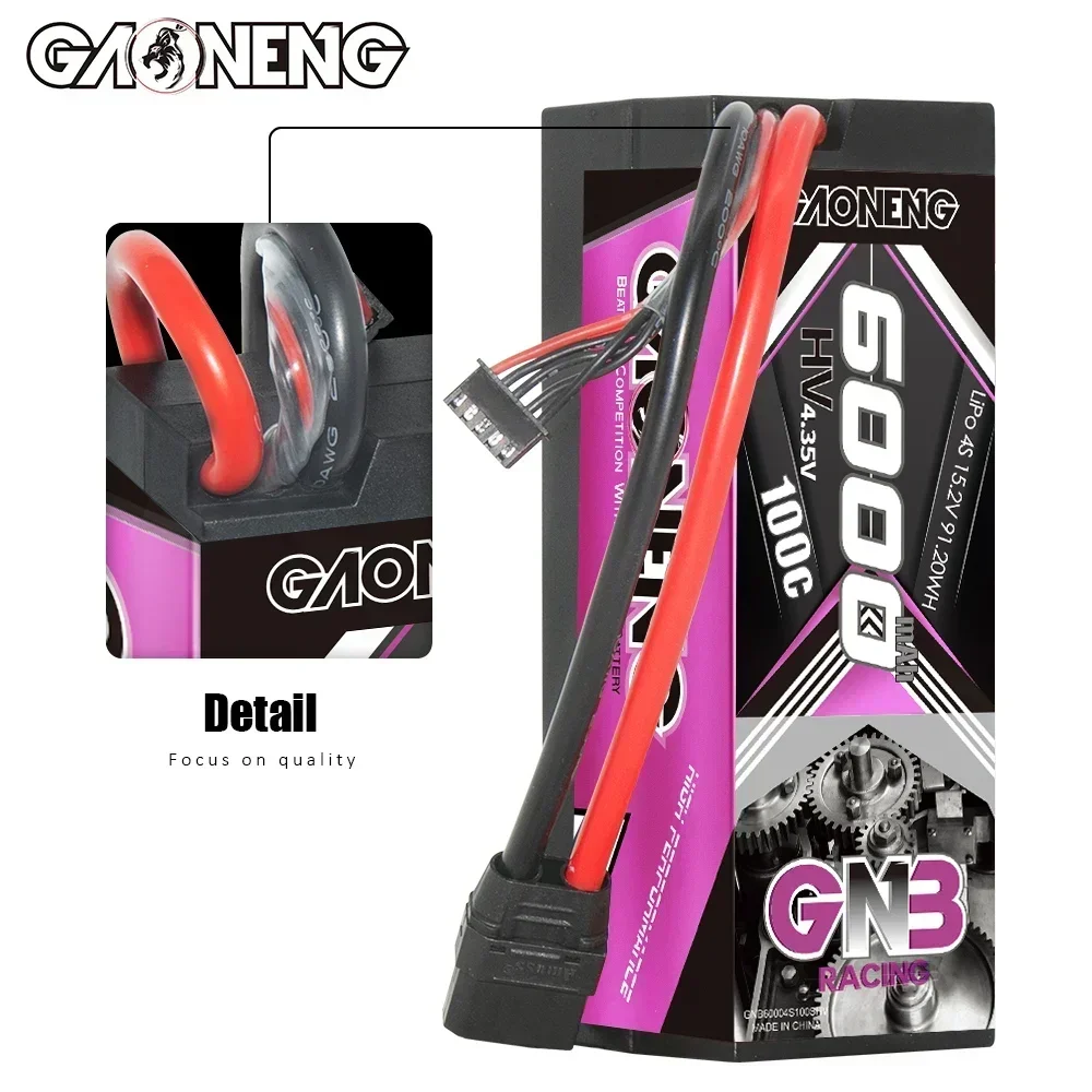 GAONENG GNB 6000mAh 4S2P 15.2V HV 100C/200C Light น้ําหนัก Hardcase LiPo แบตเตอรี่สําหรับ 1:8 RC ปีนเขารถเรือ