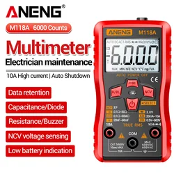 ANENG M118A Digital Multimeter Tester Non-contact Induction AC/DC Voltage Current Capacitance True Rms Auto Electrician Tools