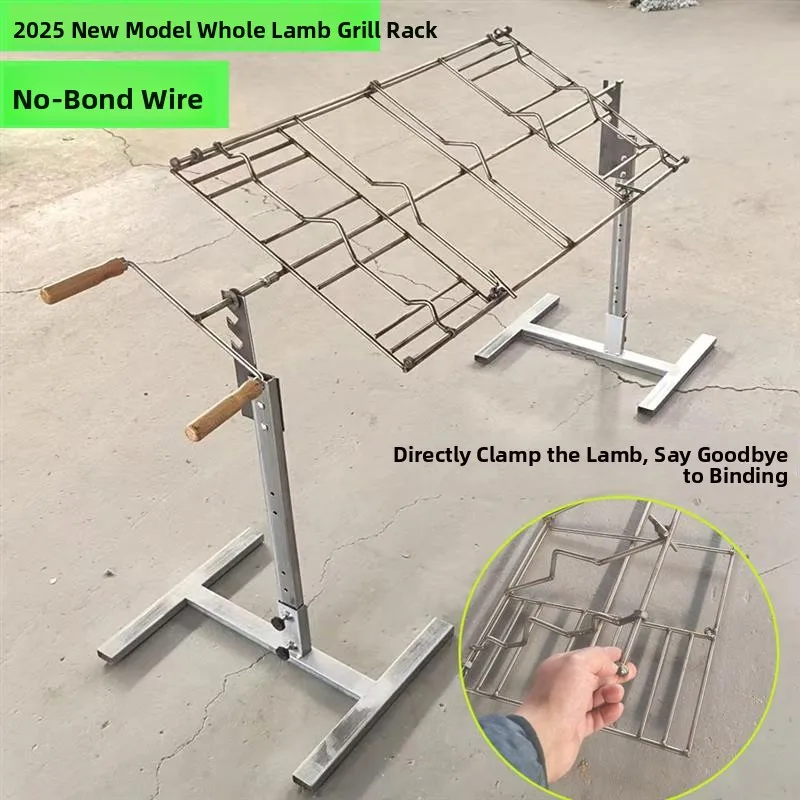 

Разборная подставка для гриля для жарки баранины, кроличьих ножек, для использования на природе, для кемпинга, путешествий, на древесном угле, деревянная конструкция