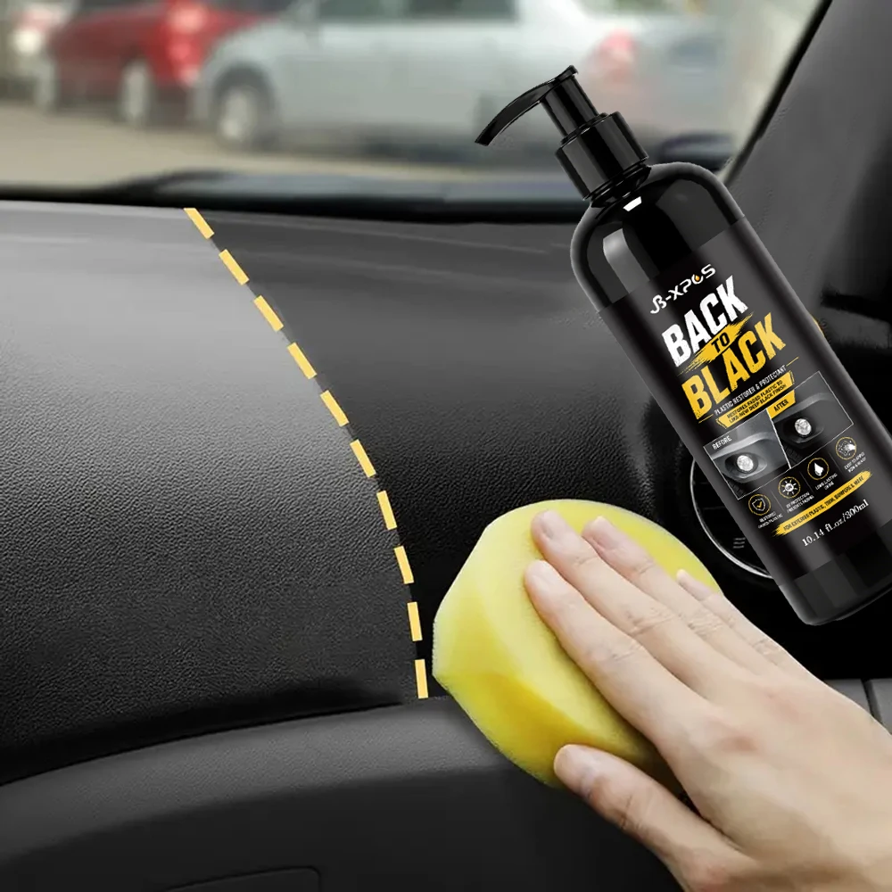 Car Plastic Leather Restorer Cream Trim Polish Black Dye Waterproof UV Coating Restore Faded Bumper Dashboard YT2016
