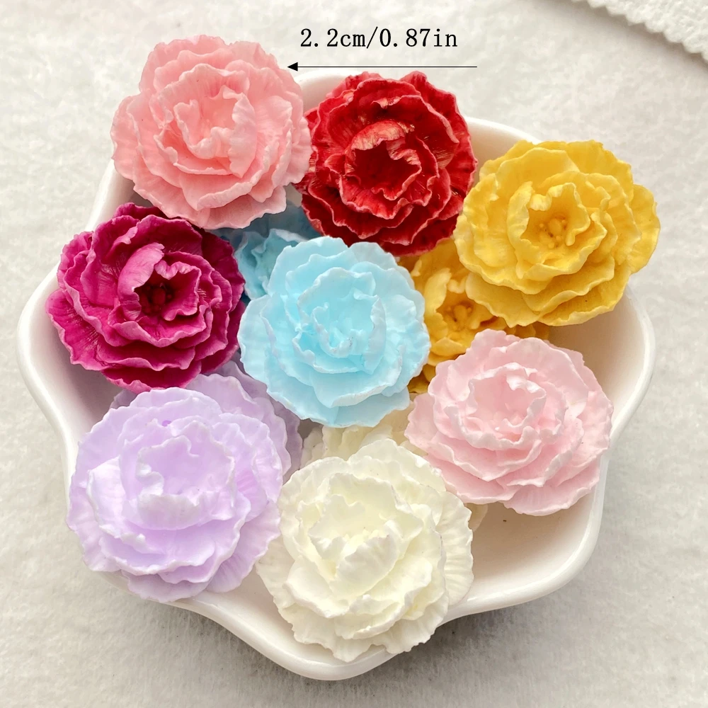 樹脂製のかわいい3Dカラフルローズフラットバックフラワースト - Art Craft Materials のレビューと価格