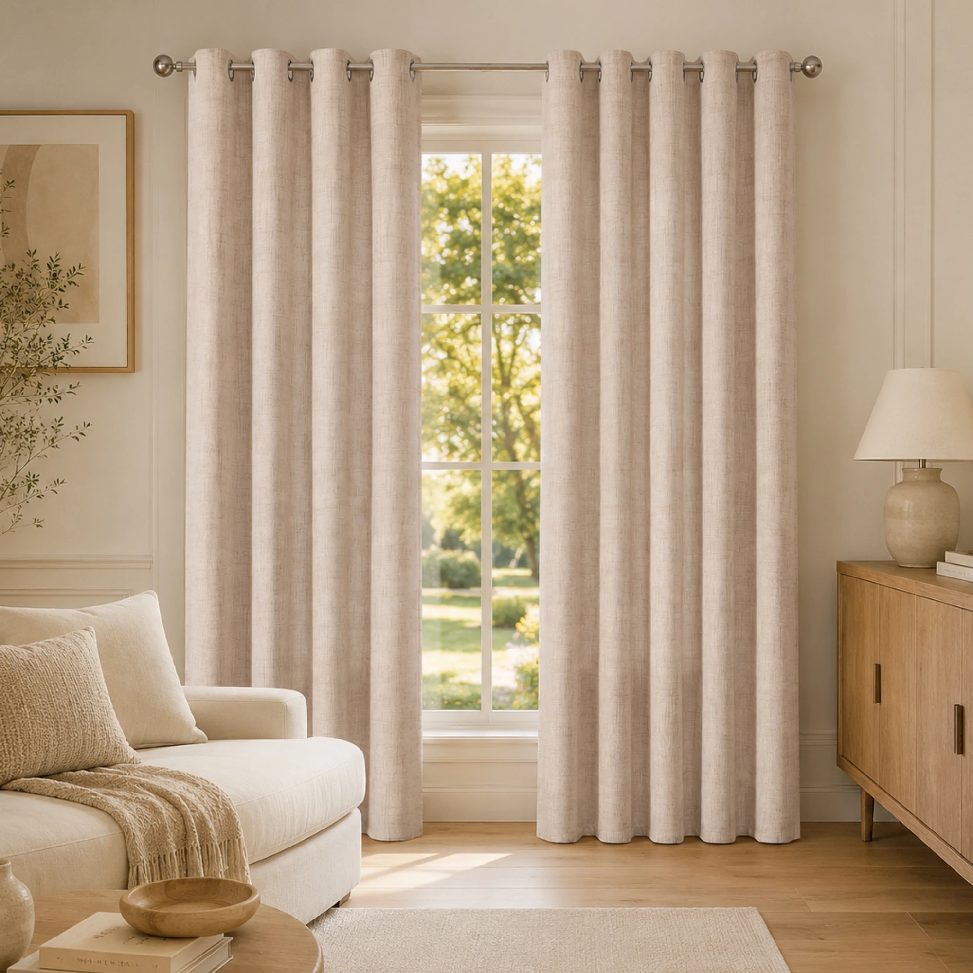 ستائر تعتيم من الكتان الصناعي  - مراجعة Linen Curtain Eyelet وسعره