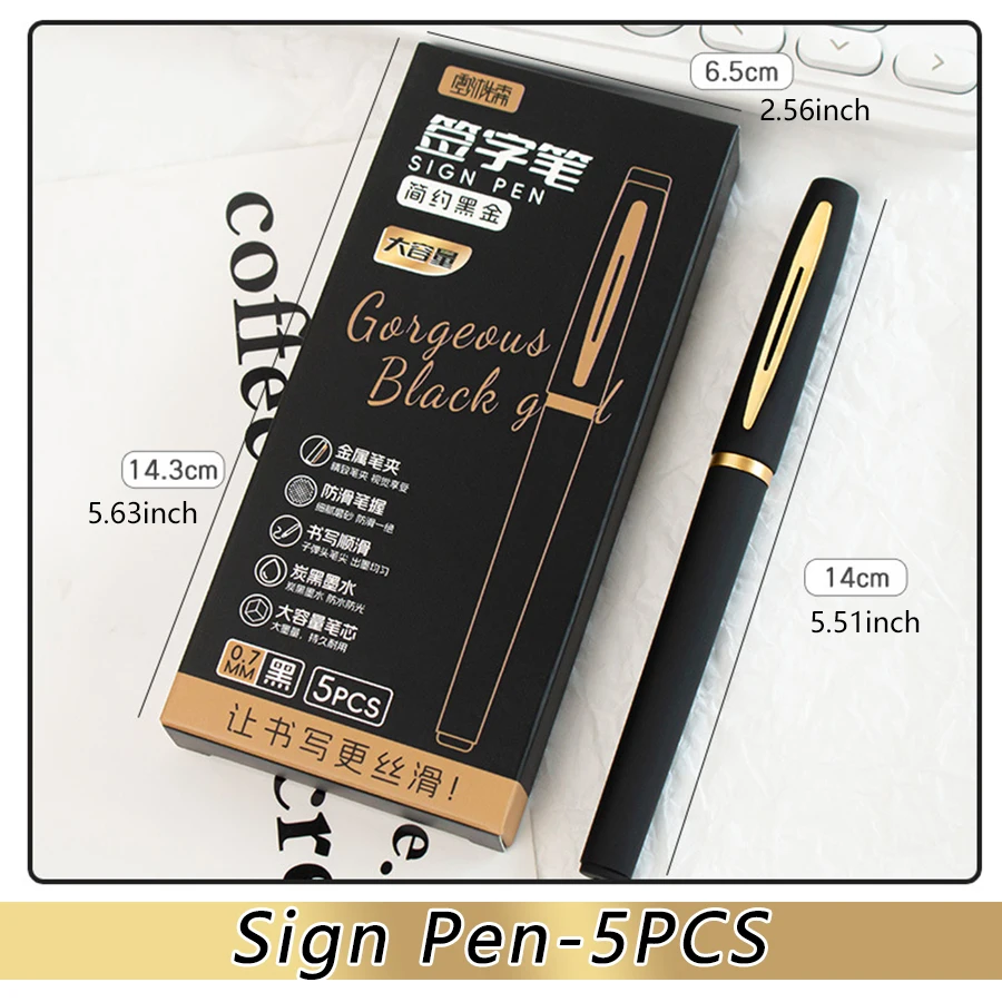 5 Teile/paket Große Kapazität Gel Stift 0,5/0,7/1,0mm Spitze Schwarz Tinte Unterschrift Stift Schreiben Business Büro liefert Schule Schreibwaren – Detail 9