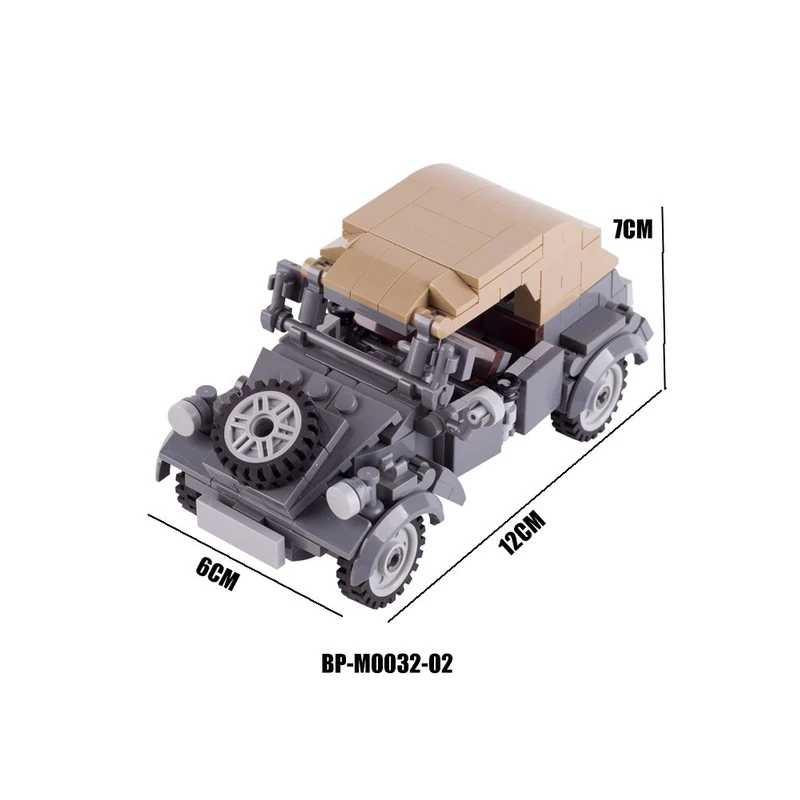 WWII Military Vehicle Building Blocks American German Soldiers Armored Vehicle Truck Character Accessories Mini Brick Toy TQ010