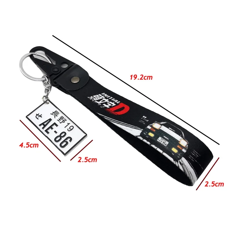 JDM keychain spring clip key buckle set 3D number car Japanese license plate chain holder Osaka low life fake taxi auto keyring