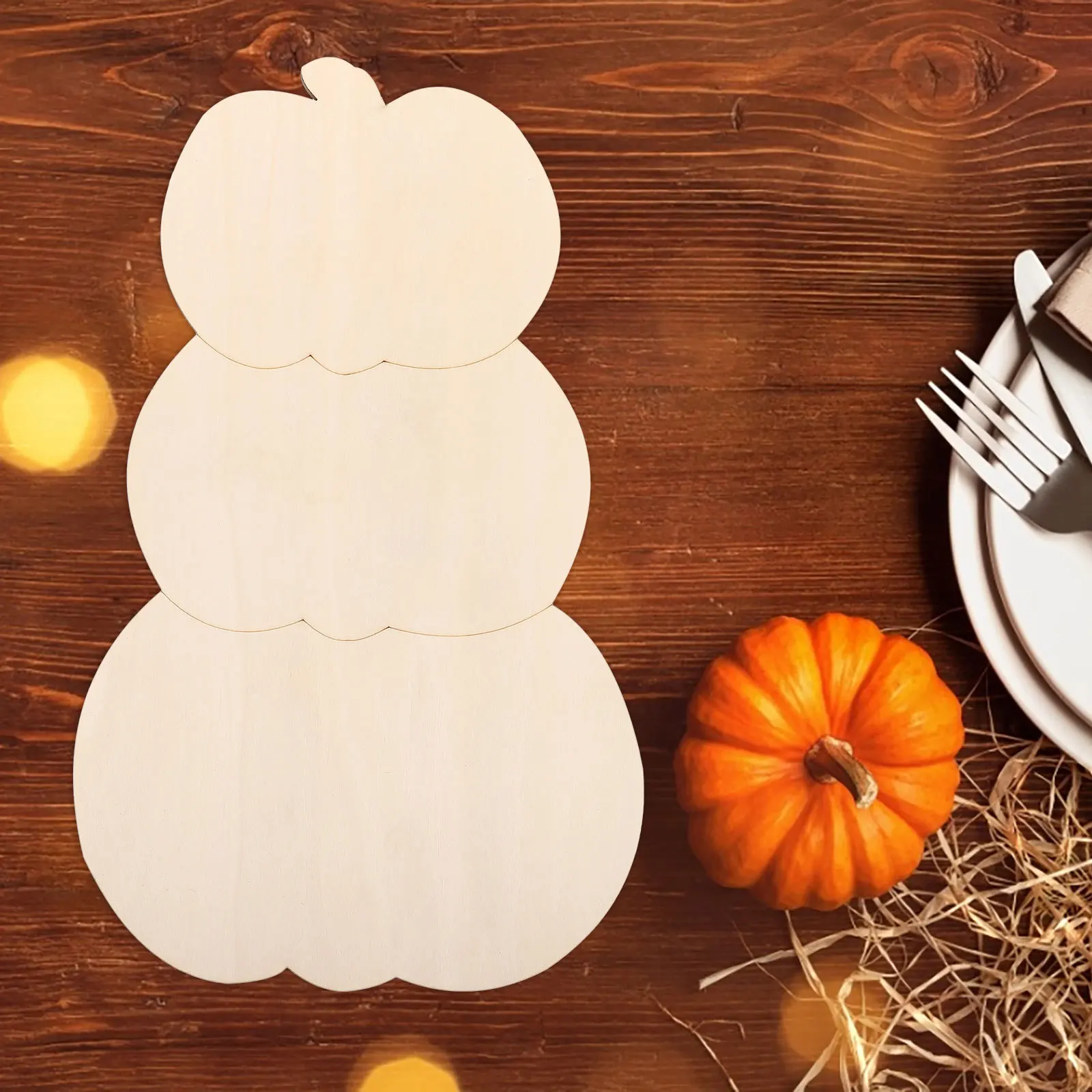 

8Pcs DIY Blank Pumpkin Wood Discs Unfinished Wood Pumpkin Craft Easy to Use Display for Indoor Outdoor Decoration