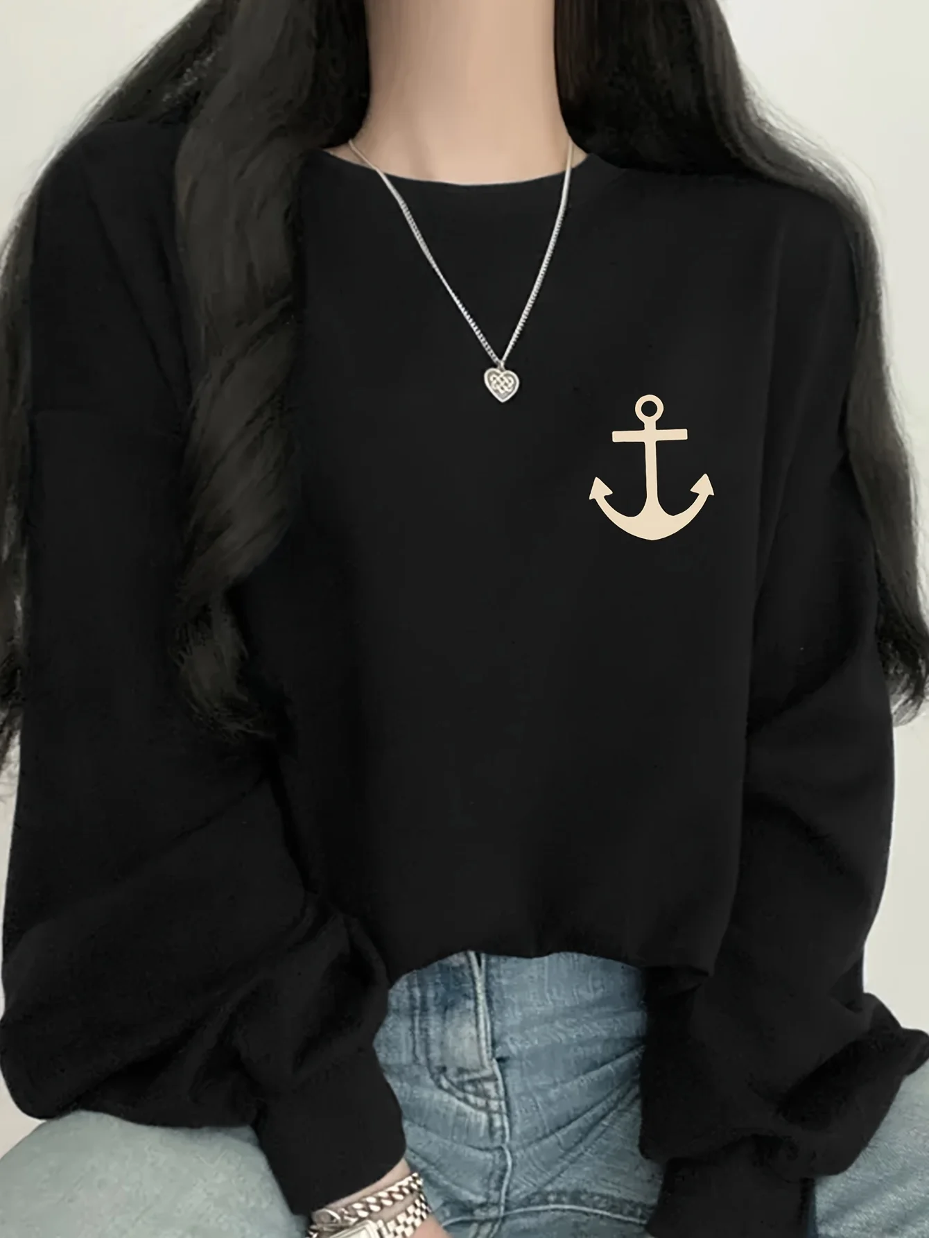 

Anchor Graphic Printing Autumn and Winter Cotton Men's and Women's Sweatshirts Outdoor Sports Leisure Fashion Trend