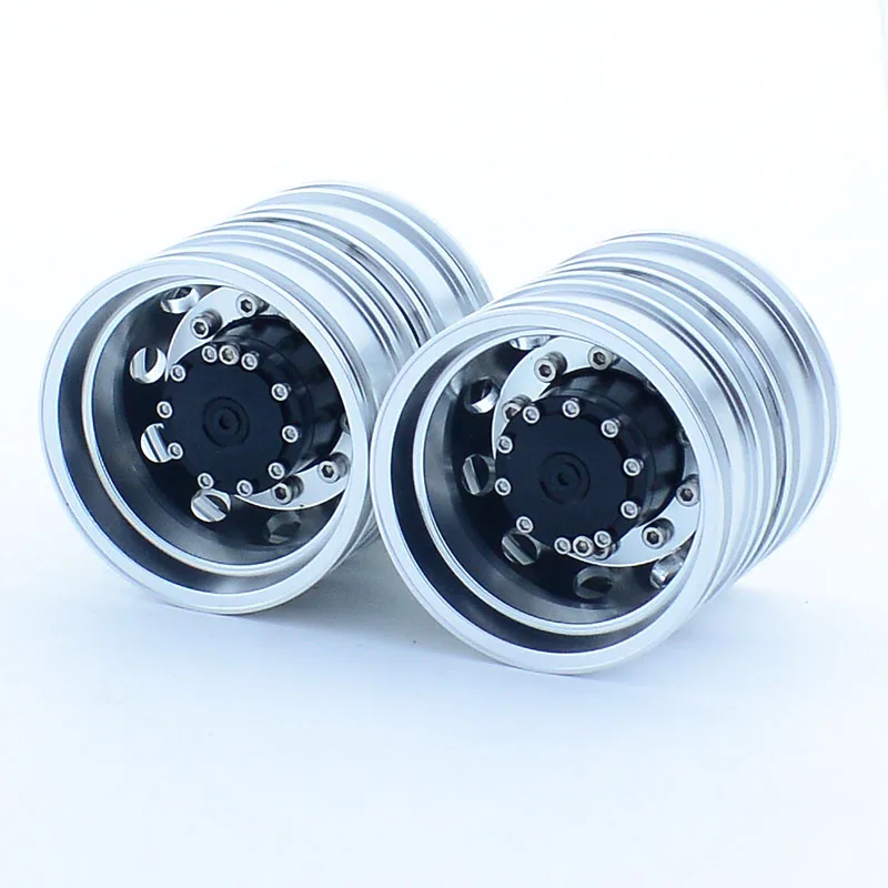 2pcs RC Dump Truck Metal Upgrade Wheels Hub Rim for 1/14 Tamiya SCANIA 770S R620 VOLVO BENZ Arocs MAN TGX LESU Car Accessories