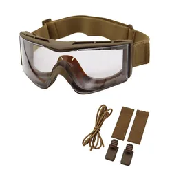 Airsoft Tactical Goggles Tricolor Lens Multi-Function Hunting Accessory Tactical Helmet Adaptor Suitable for Paintball Shooting