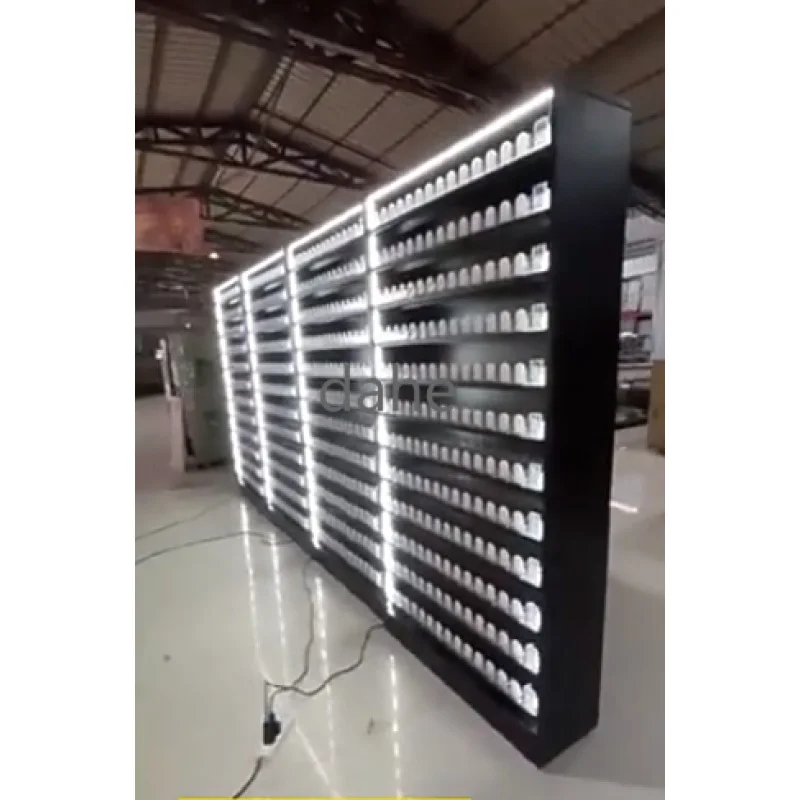 custom.Smoke Shop Fittings Cigarettes Shelves Display Stand with Storage Cabinet Led Store displayRack