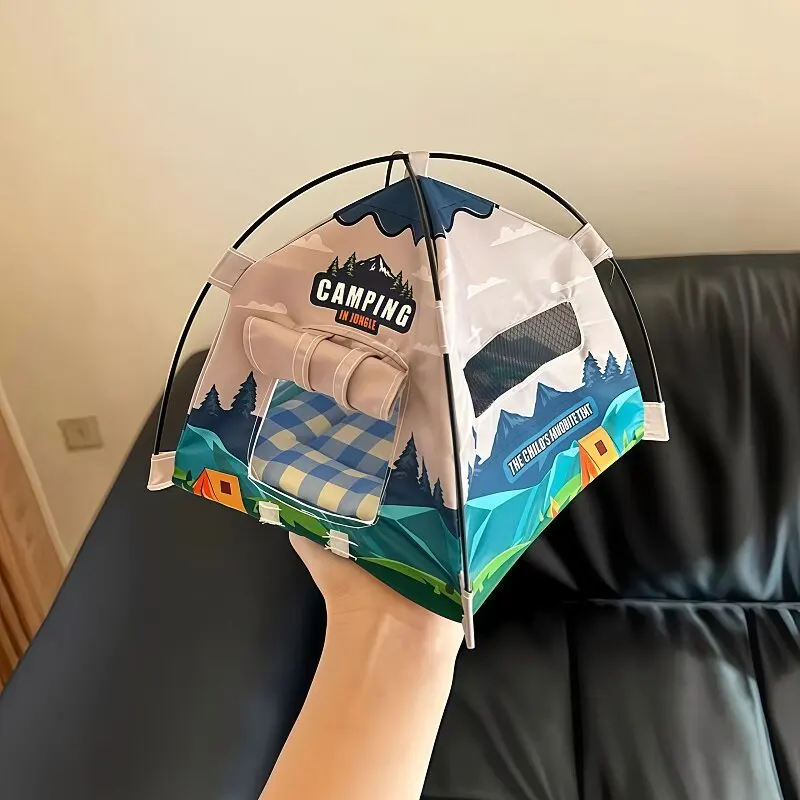 

Mini Tent Desktop Ornament Creative Desk Toy Niche Miniature Shooting Prop Entryway Living Room Office Cubicle Home Decor Accent