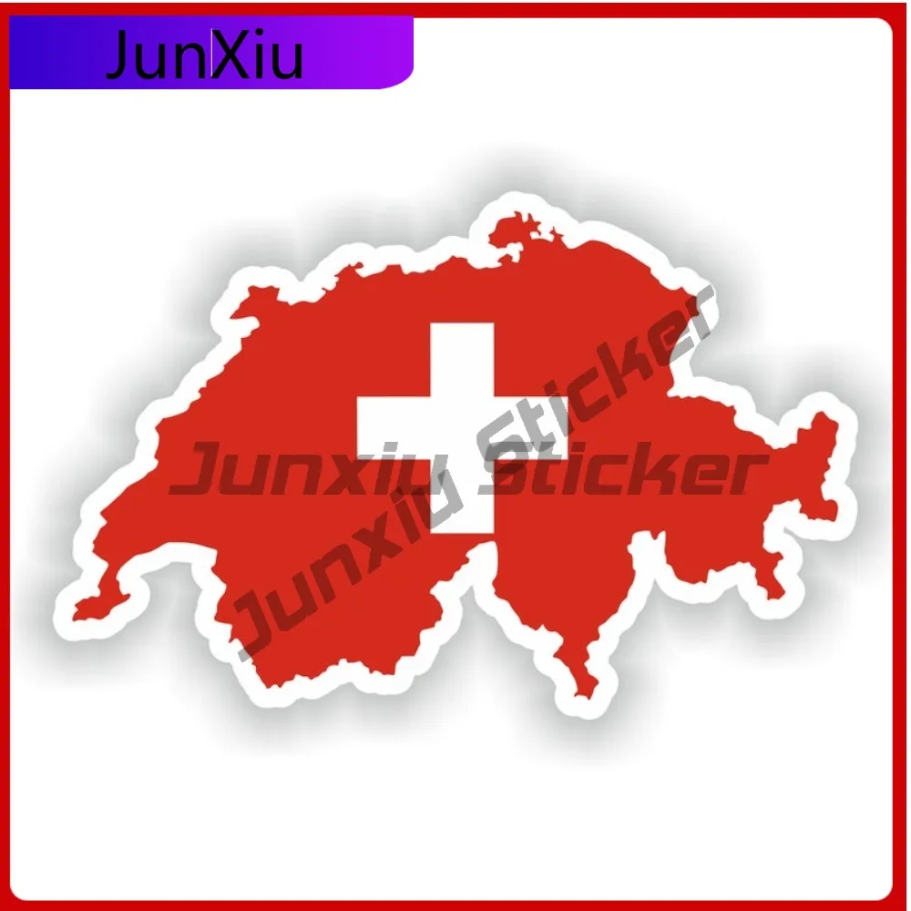

Switzerland Swiss Cool Laptop Weatherproof Sticker Accessory Decal Scratch Shape Funny Car Cool Decoration Boat Anime And Emblem