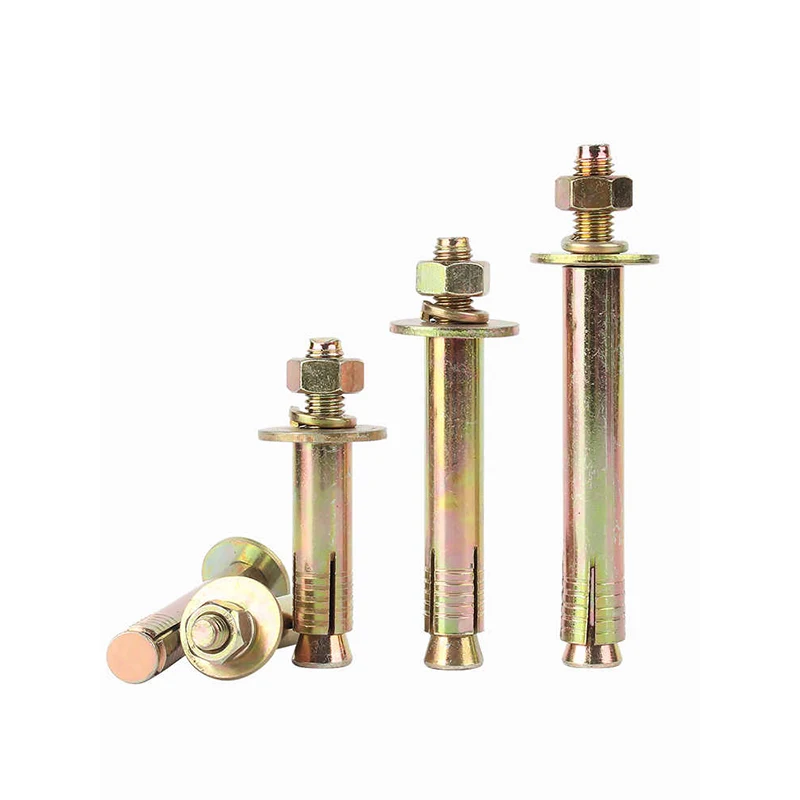 1-10pcs M6 - M20 Expansion Screw Bolt Reinforced And Thickened Type Metal Anchor Sleeve Concrete Rod Wall Fastener L= 50-200mm