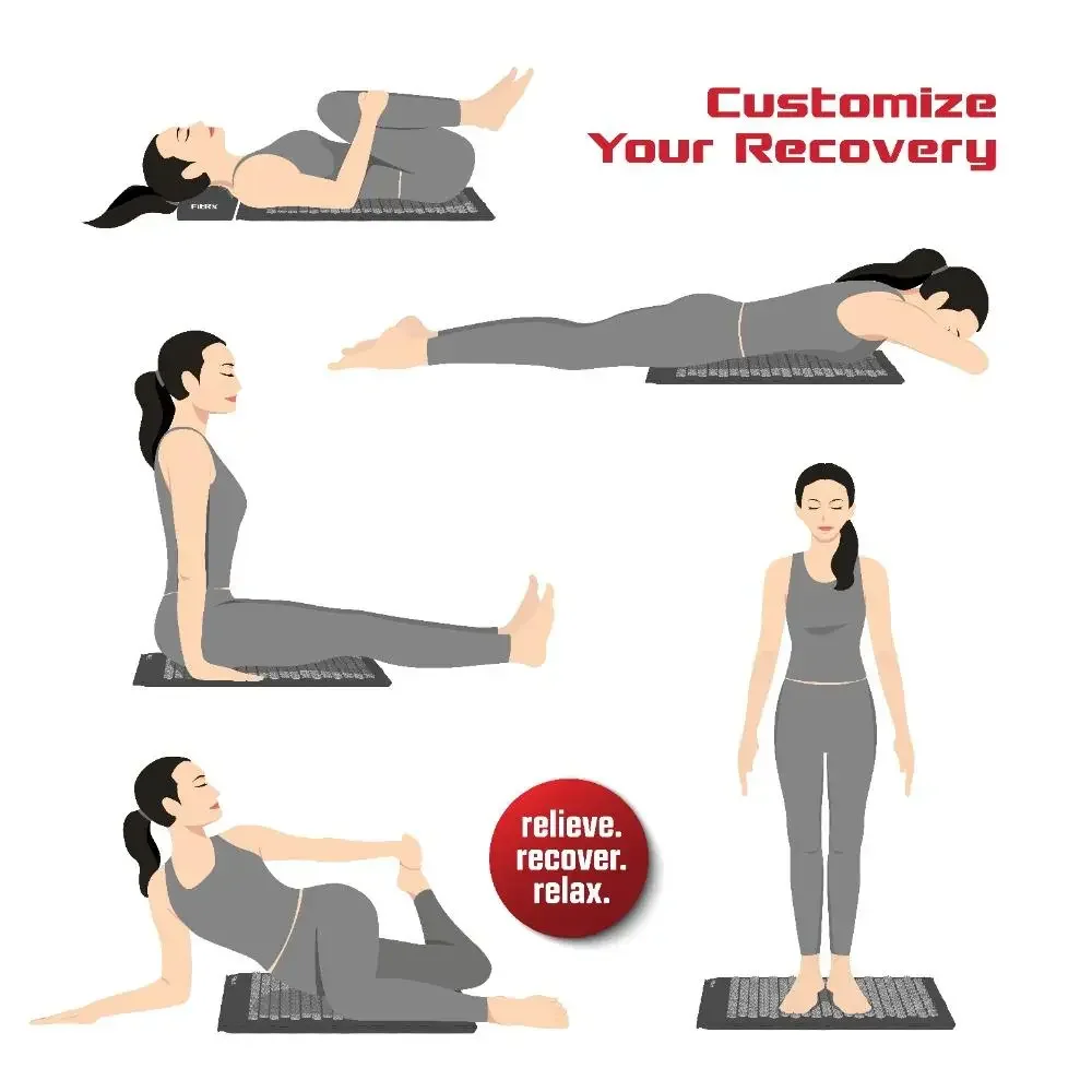 新しい指圧マッサージマット、鍼クッションと枕セット、背中と首の痛みを和らげ、快適で耐久性があります。