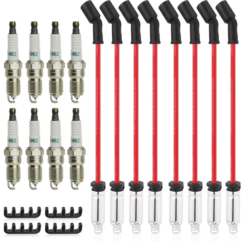 

8pcs 9748HH Wires & 41-962 19299585 Spark Plugs For Chevrolet GMC 4.8L 5.3L 6.0L