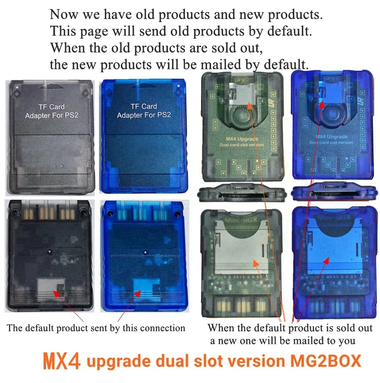 MX4 Dual Slot Edition MG2BOX TF SD Card Adapter For ALL PS2 Consoles+256G/128G/64G TF/SD+PS2 FMCB Card Optional Combination
