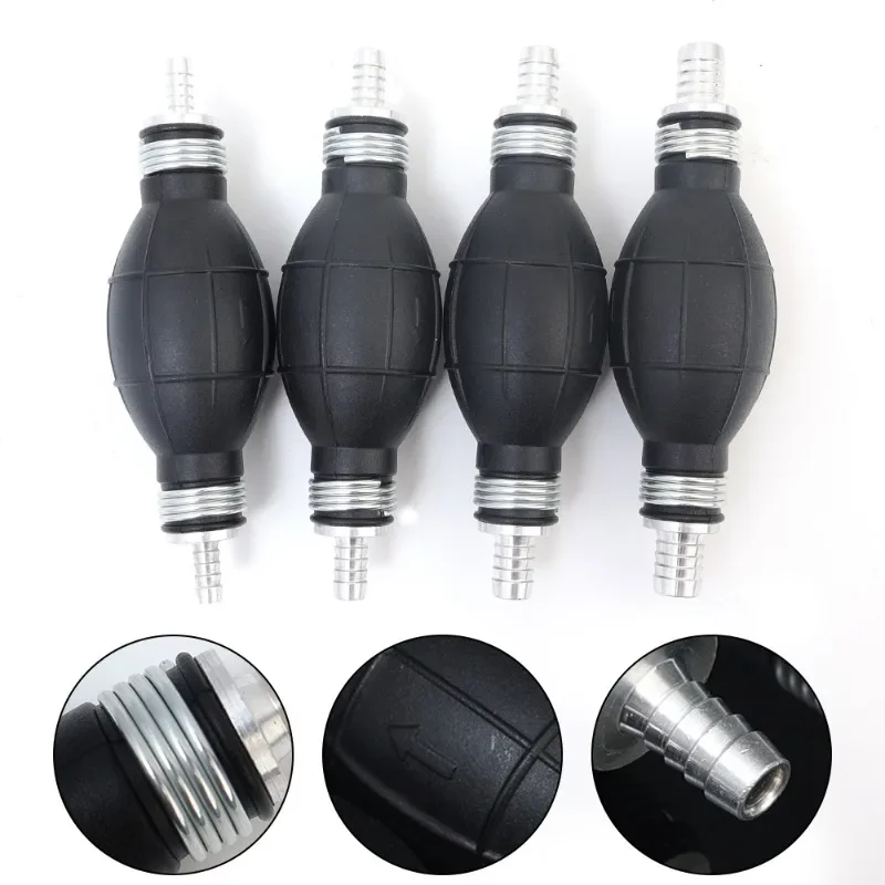 6/8/10/12mm Car Hand Fuel Pump Auto Rubber Oiler Aluminum Interface Diesel Oil Transfer Pump Petrol Diesel Liquid Manual Pump