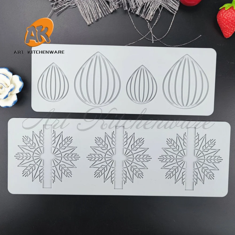 Chestnut and Flower Silicone Cake Lace Mold Cake Decorating Tool Border Decoration Lace Mold kitchen Baking Tool Bakeware