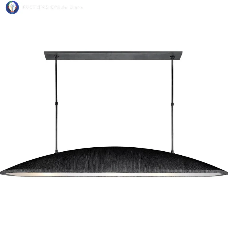 Utopia Large Linear 60 Inch Brass Pendant Light For Dining Room Kitchen Island Table Restaurants Vintage