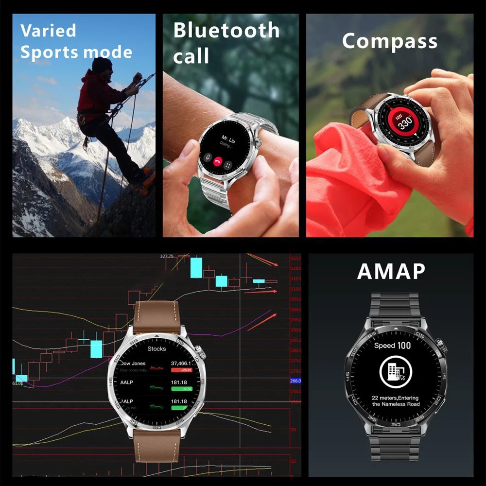 2025 新しい男性女性屋外コンパススマートウォッチ青歯通話スポーツフィットネス心拍数 NFC 腕時計地図ナビゲーションスマートウォッチ