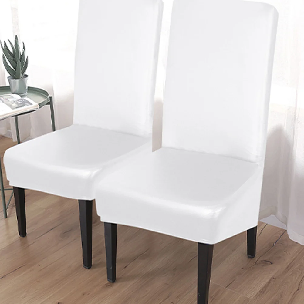 

Chair Cover Dining Chair Protection Waterproof Pu Fabric Washable Stretchy Simple Decor Banquet Home Party Sofa Cover