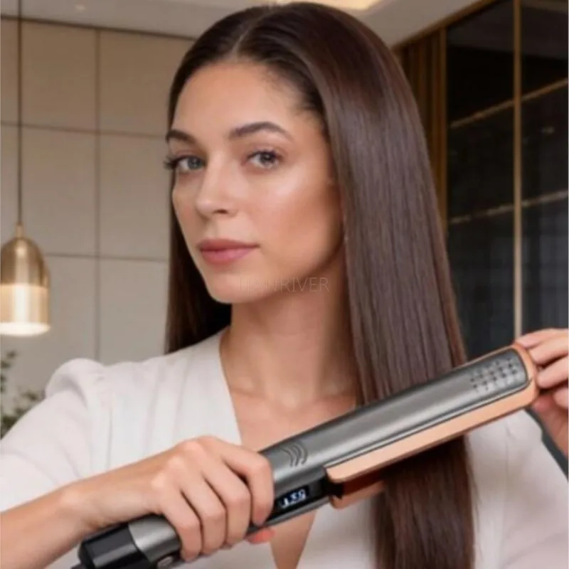 

Фен-выпрямитель для волос 2-в-1 с ионной технологией для дома и путешествий, стайлер с двойной функцией, уход за волосами