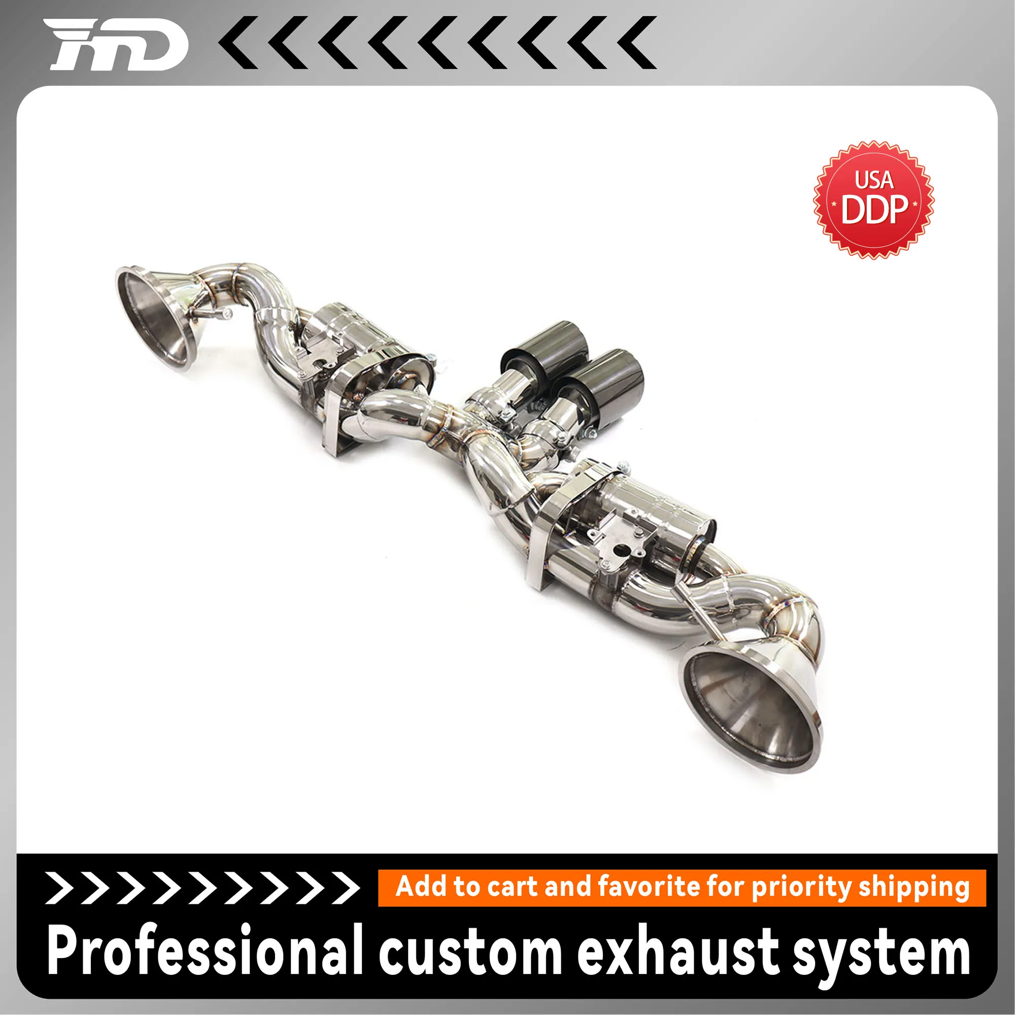 

Выхлопная система HMD SS304 для Porsche 911 992 GT3. Высокопроизводительный дизайн глушителя с двойным барабаном (с клапаном OEM)